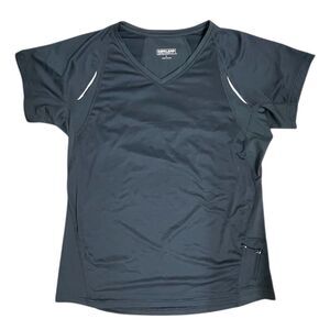 Kirkland Signature Athletic Shirt Women Size L Gray Short Sleeve